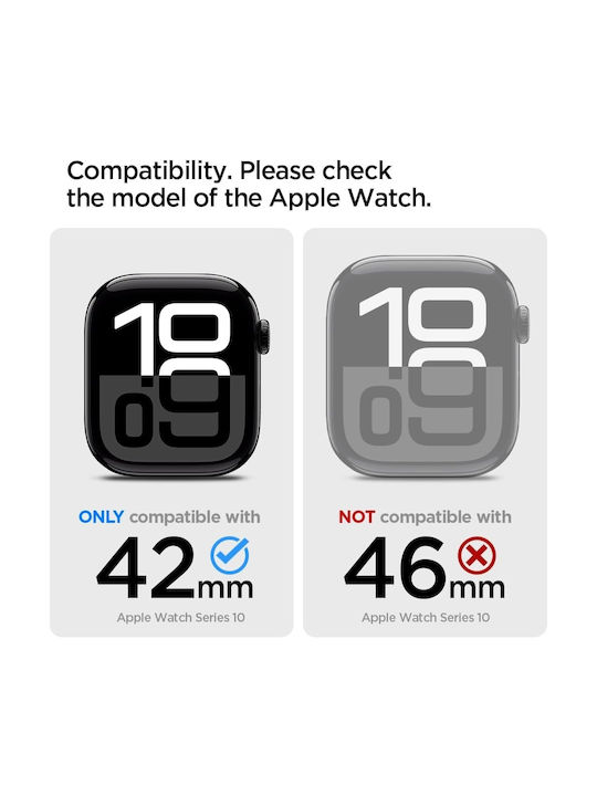 Spigen Rugged Armor Pro Tragbare Bänder Silikone Schwarz Apple Watch 10 (42 mm)