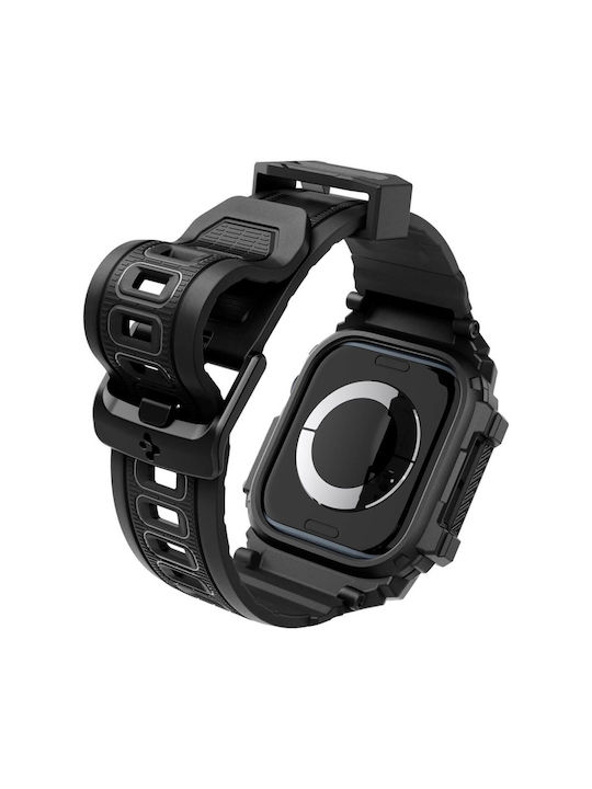 Spigen Rugged Armor Pro Tragbare Bänder Silikone Schwarz Apple Watch 10 (42 mm)