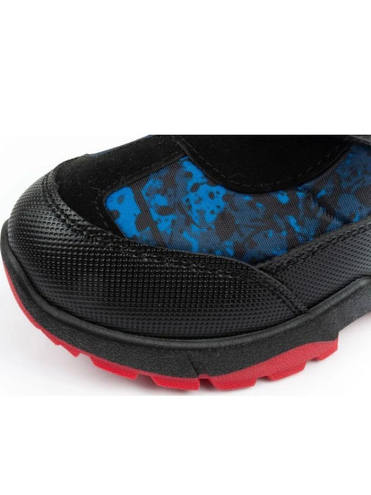 Cizme de Zăpadă Copii din Piele cu Velcro Negre