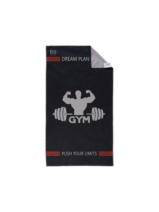 Gym Towel Art 2242 50x90 Black Grey Beauty Home