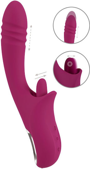 Javida Licking & Thrusting Δονητής Rabbit με Απομακρυσμένο Έλεγχο 22.5cm Μωβ