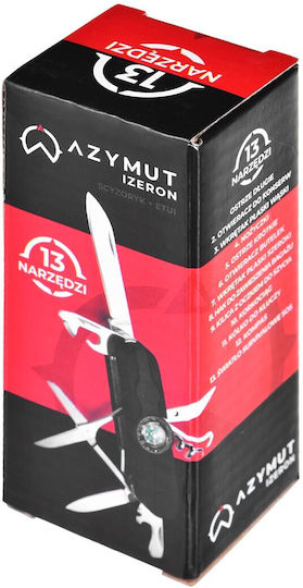 AZY Black Swiss Army Knife in Leather Sheath