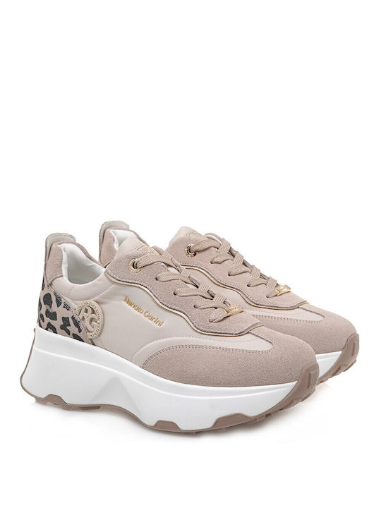 Renato Garini Sneakers Beige Black Leopard