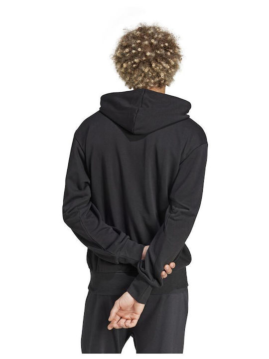 adidas French Terry Φούτερ Μαύρο με Κουκούλα