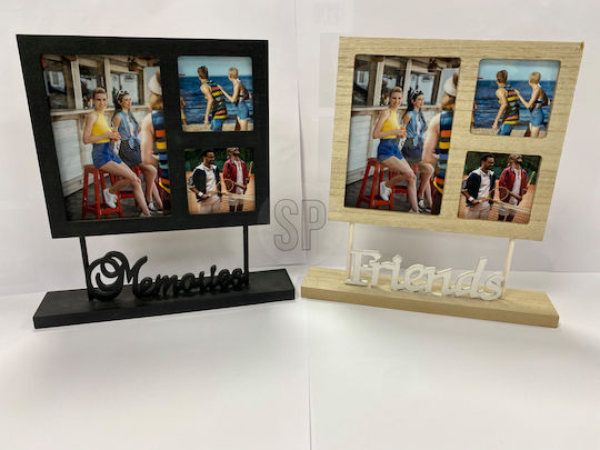 Home&Styling Collection Multi-Bilderrahmen 3-Fächer Hölzernes mit Schwarzem Rahmen