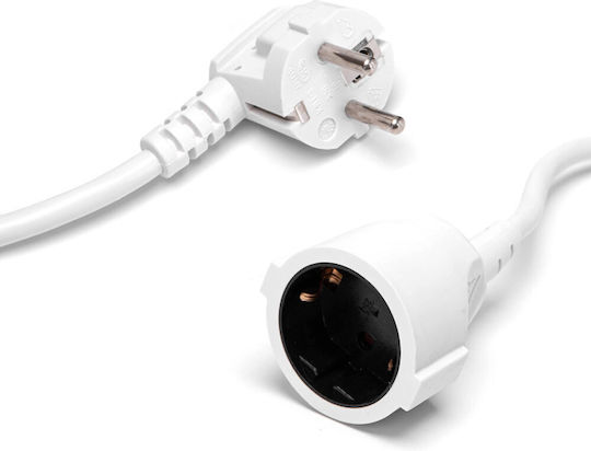 Aigostar Cablu de prelungire cu role cu lungimea de 5m Diametru 3 x 1.5mm² Albă