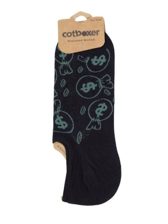 Men's No Show Socks Caleb Cotton Cotbox 22930 Black
