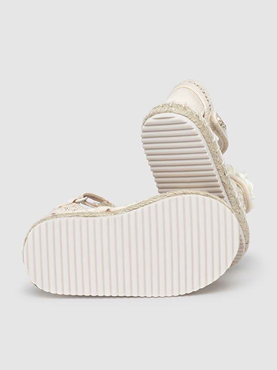 Kids Espadrilles With Hoop & Loop Closure Gold