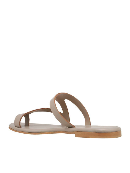 Leder Flache Sandalen für Damen in Braun Farbe