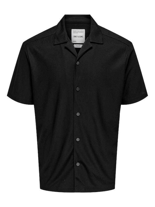 Kurzärmlig Hemd Black