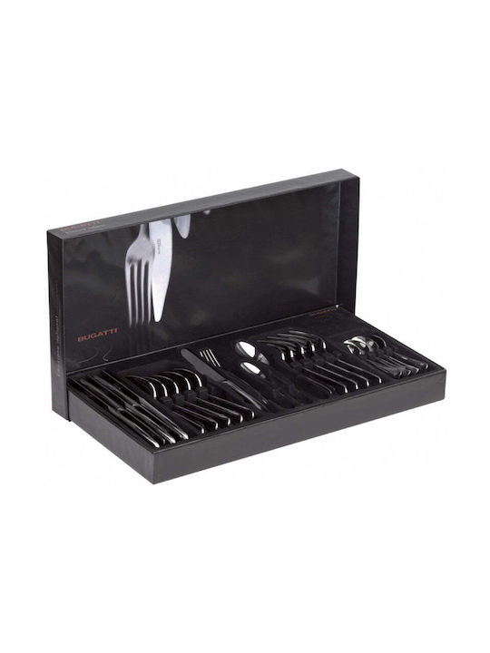 Casa Bugatti Optical Old-silver Set de Tacâmuri Inoxidabil Albe 24buc