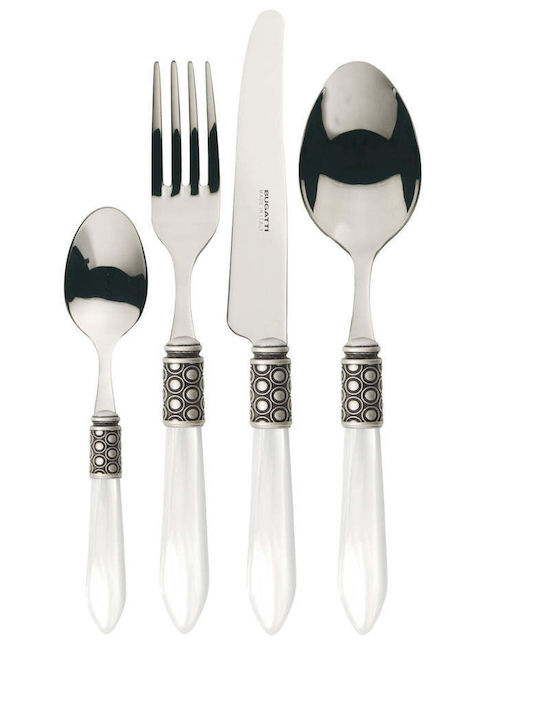 Casa Bugatti Optical Old-silver Set de Tacâmuri Inoxidabil Albe 24buc