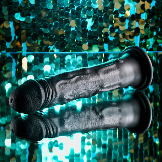Evolved Novelties Dildo realist cu Scrotum Negru 19cm