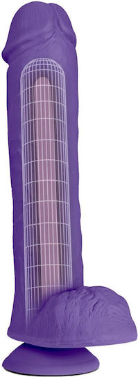 Blush Au Naturel Bold Big John Glass Dildo with Balls and Suction Cup Purple 29cm