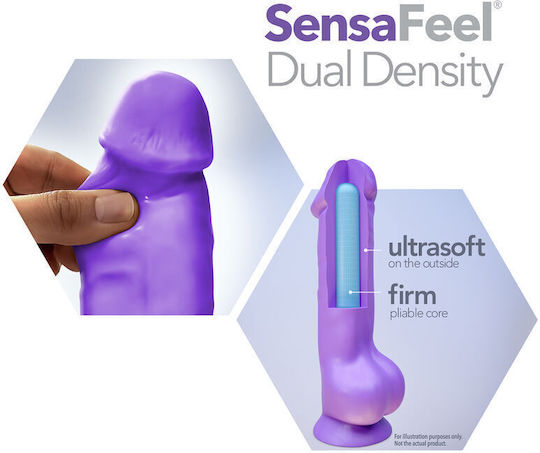 Blush Au Naturel Bold Big John Glass Dildo with Balls and Suction Cup Purple 29cm