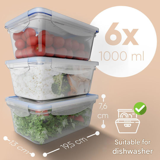 CLASSBACH Set Cutii De Prânz Din Plastic Transparente 6x7.6cm 6 Bucăți
