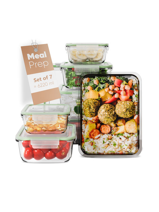 CLASSBACH Lunchbox Glas Transparent Geeignet für die Mikrowelle 7Stück