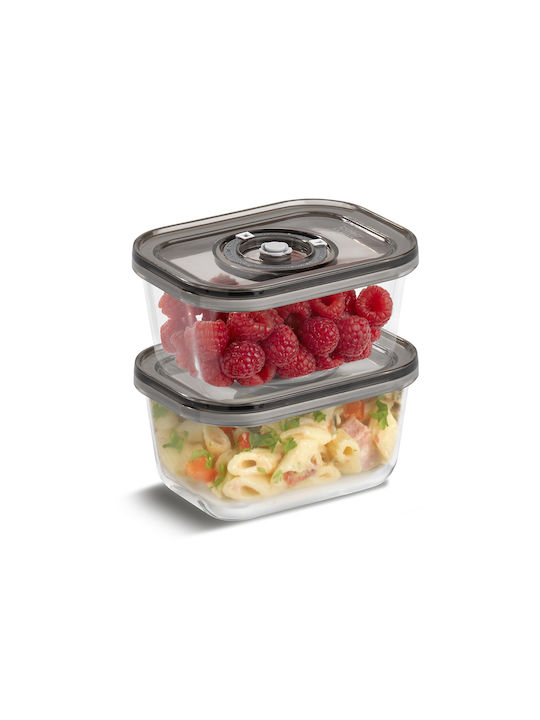 Caso Cutie pentru Mâncare Silicon Transparent Potrivit pentru Cuptor cu Microunde 10x7.5cm 2buc