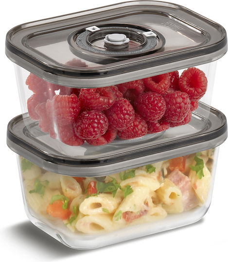 Caso Lunchbox Silikon Transparent Geeignet für die Mikrowelle 10x7.5cm 2Stück