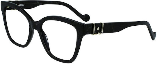 Liu Jo Women's Acetate Cat Eye Prescription Eyeglass Frame Black LJ2754CH-007
