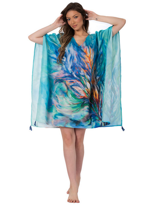Indischer Kaftan Poncho Ar227-c Solo Me Damen Einheitsgröße 90cm x 90cm