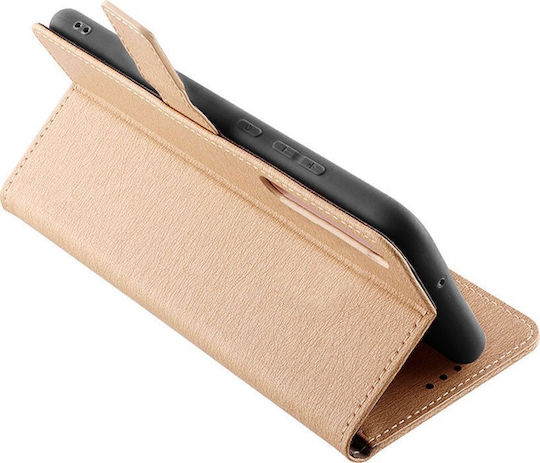 Volte-Tel Book Piele artificială / Silicon Auriu (Xiaomi 15 Pro)