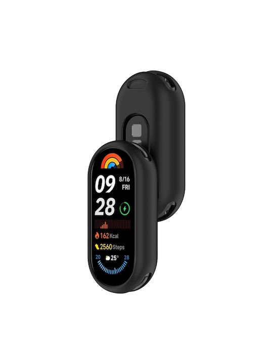 Xiaomi Smart Band 9 NFC Glänzende Oberfläche Silikonhülle Schwarz