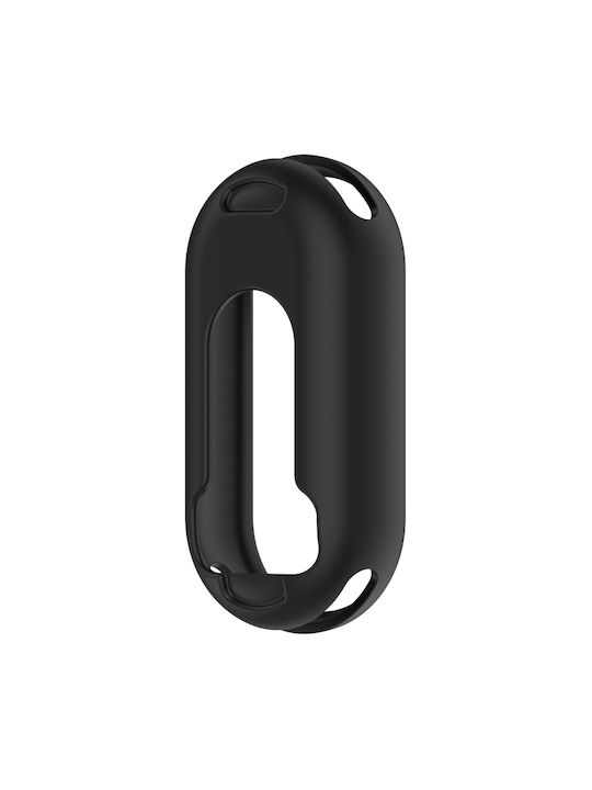 Силиконов защитен калъф с лъскава повърхност за Xiaomi Mi Band 8, черен
