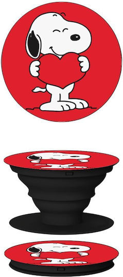 Snoopy Takemy Heart Phone Holders Stand Μαύρο Βάση Στήριξης Κινητού Στο Χέρι