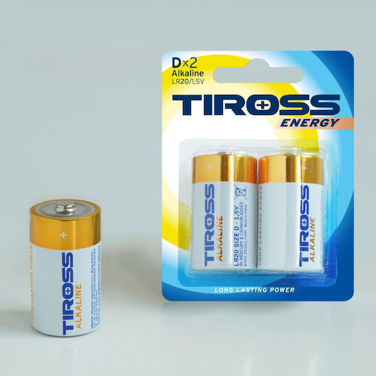 Tiross Baterii Alcaline D 1.5V 2buc