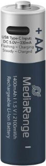 MediaRange Επαναφορτιζόμενες Μπαταρίες AA Li-ion 1400mAh 1.5V 4τμχ