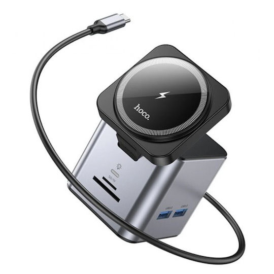Hoco HB49 USB-C Docking Station mit HDMI 4K PD Ethernet Gray