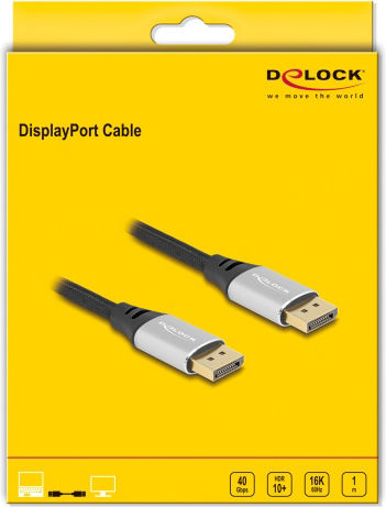 DeLock Кабел DisplayPort мъжки - DisplayPort мъжки 1м Черен (80633)
