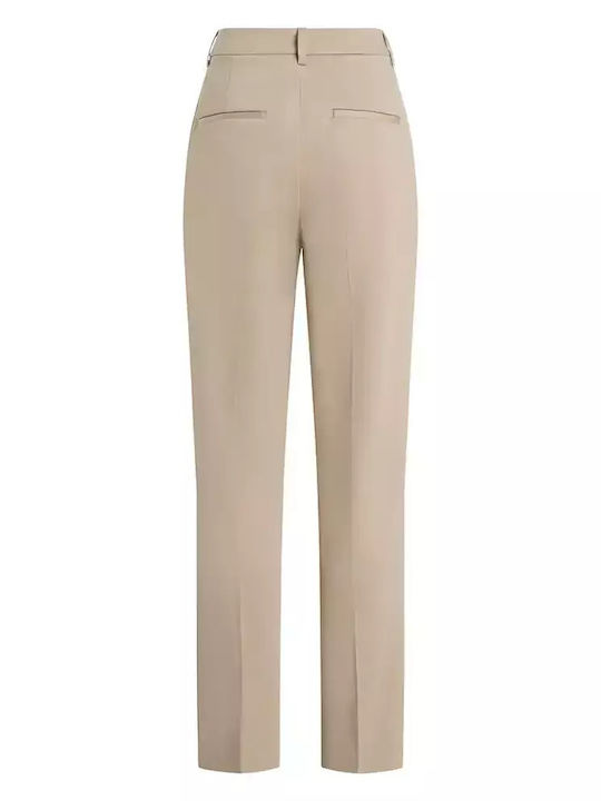 Calvin Klein Calvin Clein Women's Cotton Trousers in Slim Fit Aluminum