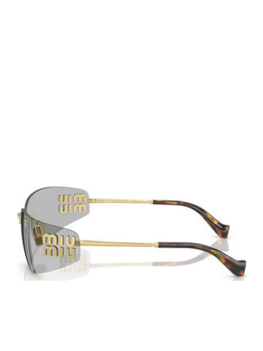 Miu Miu Women's Sunglasses with Gold Metal Frame and Gray Lens MU A51S 5AK50K