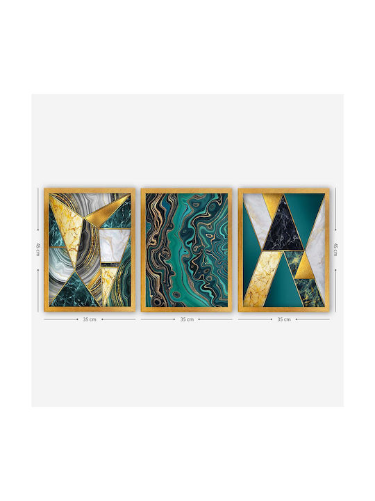Triptych Framed Painting 35x45 A-g 364lul1252 3ac171 35x45 MDF Plastic