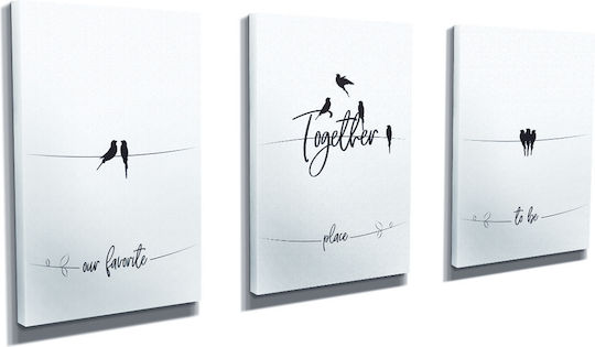 Triptych Painting 30x30 A-g 489gwn1388 Udc03 30x30 Wooden