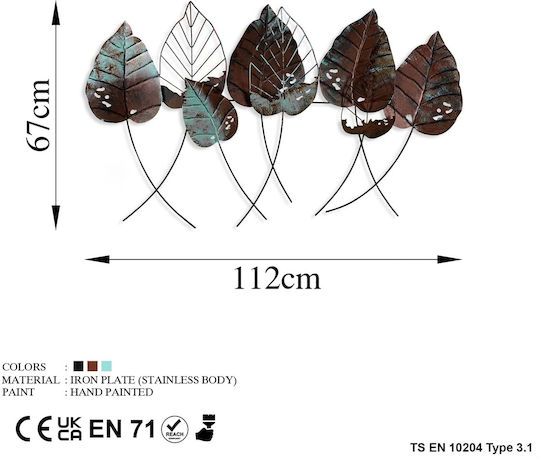 Decor Perete 112x67 Frunză Turnată A-g 930dyu1229 112x67 Metal
