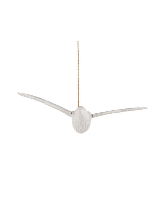 Hanging Decorative Seagull Fb94301 Albizia Wood Whitewash 65x40x16-96y Cm