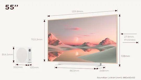 TCL Smart Τηλεόραση 55" 4K UHD QLED A300 PRO HDR (2024) 55A300 PRO