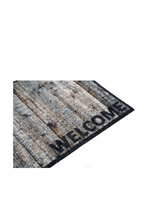 Sdim Entrance Mat Carpet Non-Slip Backing Optima 004 Wood Welcome 50x75cm Thickness 7mm