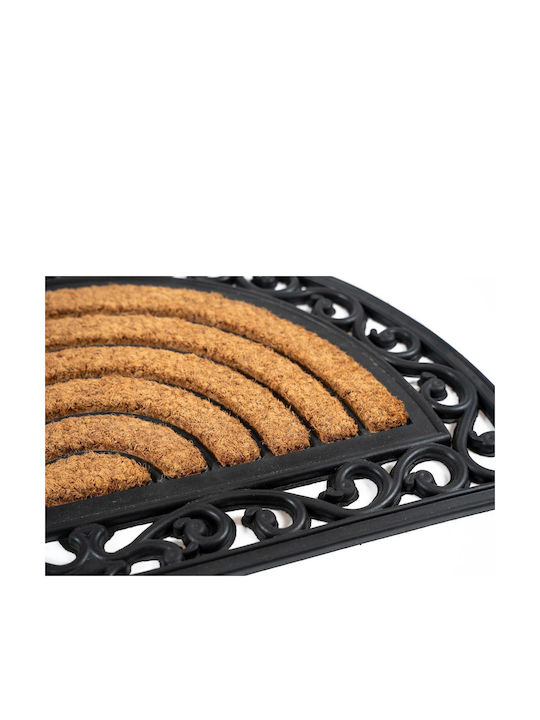 Sdim Halfround Entrance Mat Coir Rubber Non-slip Backing Impala 077 Brush Halfround 45x75cm