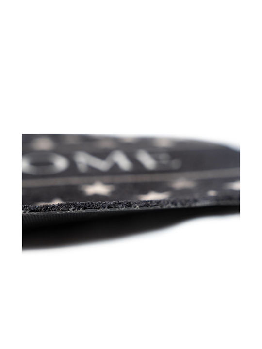 Sdim Oval Entrance Mat Carpet Non-Slip Backing Prestige Shape 010 Welcome Stars Black 50x75cm