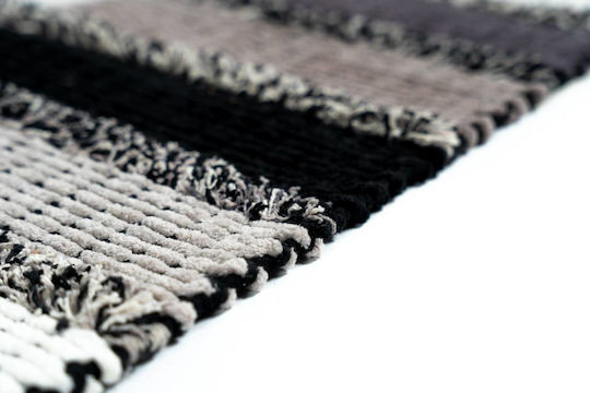 Sdim Cotton Kitchen Rug Seema 004 Black Grey 55x140cm