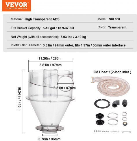 Vevor Accessory for Ash Vacuum with Diameter 50mm
