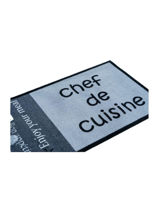 Sdim Küchenmatte Rutschfeste Unterlage Koch & Wasch 205 Chef De Cuisine Grau Schwarz 50x150cm