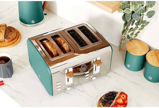 Swan Nordic Prăjitor de pâine 4 sloturi 1500W Verde