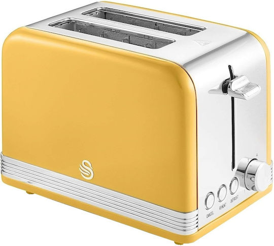 Swan Retro Тостер Двуместна 815W Жълта