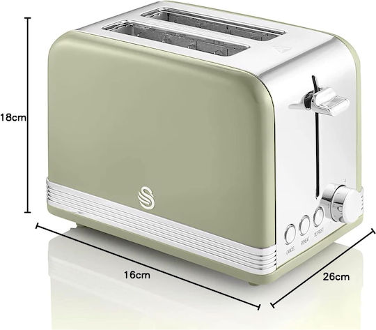 Swan Retro Prăjitor de pâine 2 sloturi 815W Gri