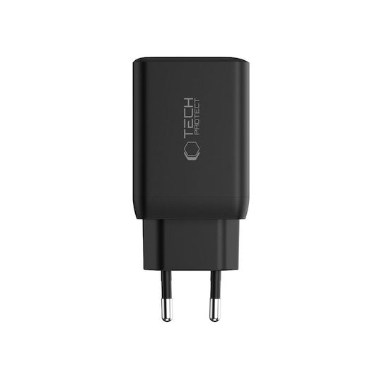 Tech-Protect Charger Without Cable GaN with 2 USB-C Ports 45W Blacks (NC45W)
